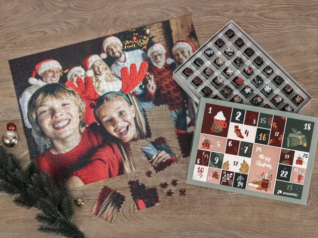 Puzzle ako Adventný kalendár s vlastnými fotkami